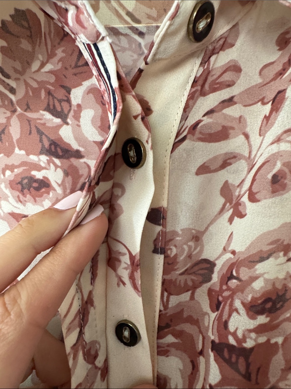 Floral Tiered Dress with Ribbon Tie- Blush & Rose - Picture 3 of 6